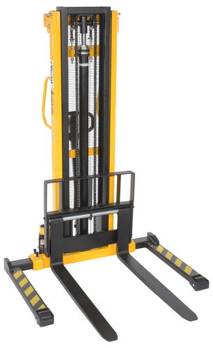 Steel Stacker Manual Pump 2 - 118 In. 1,500 - 2,000 Lb. Capacity Black / Yellow